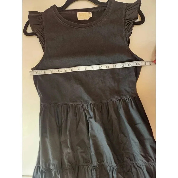 Nation LTD Maxi Dress Sissy Dress Ruffle Sleeves Black Sundress S Small - Picture 7 of 8